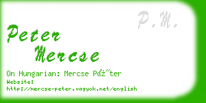 peter mercse business card